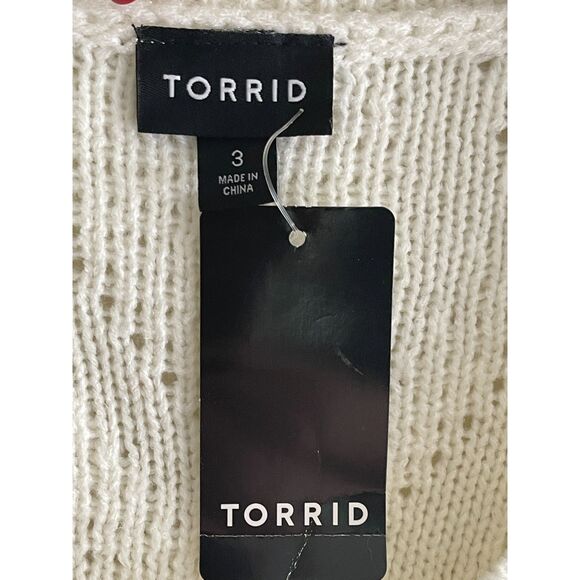 TORRID SIZE 3X CLOUD DANCER EVERYDAY SOFT SWEATER Winter Cream White NEW - Picture 3 of 8